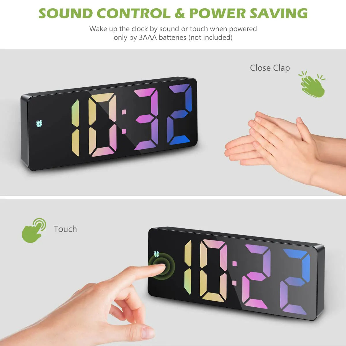 VividWake LED Clock